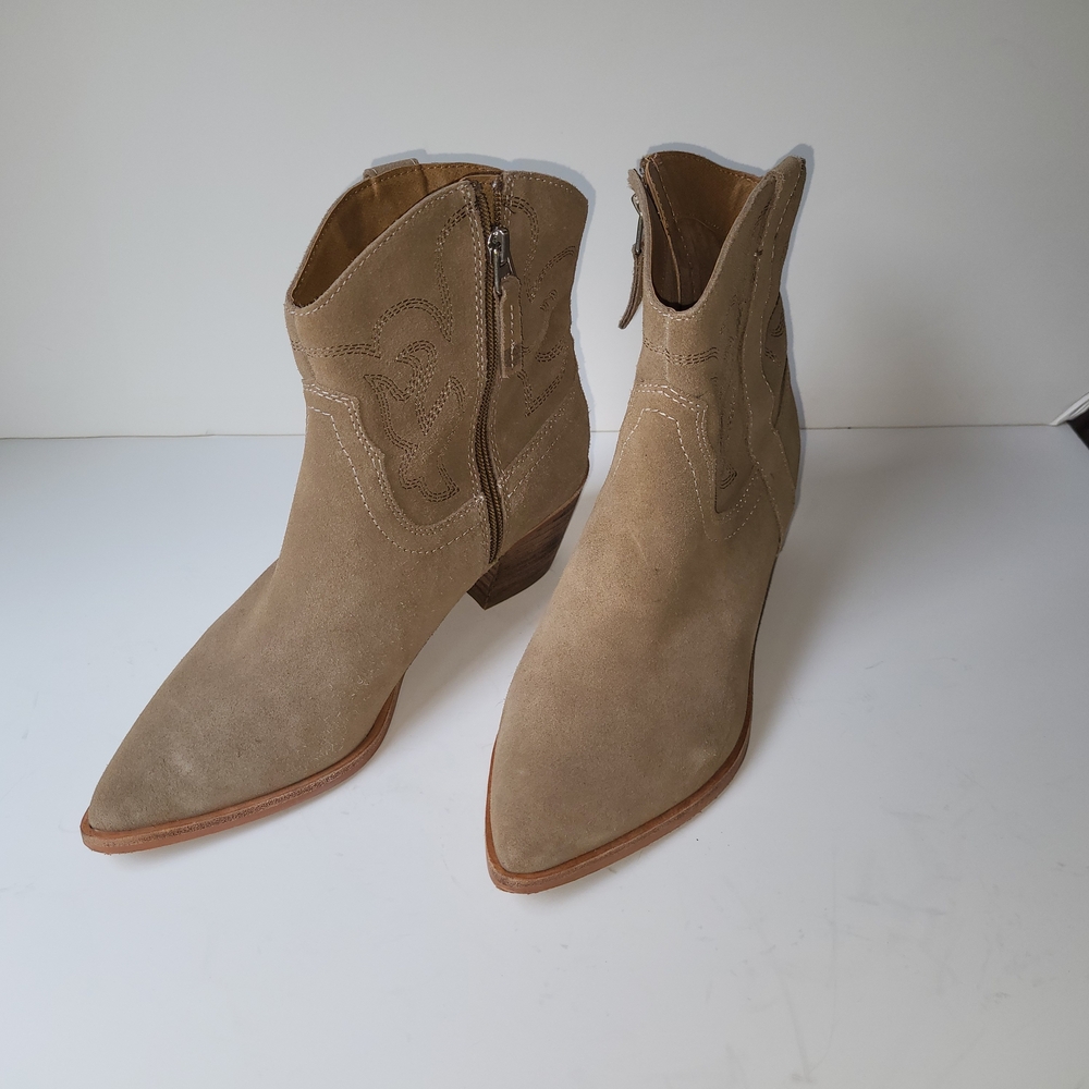 Dolce Vita Taupe Suede Western Boots